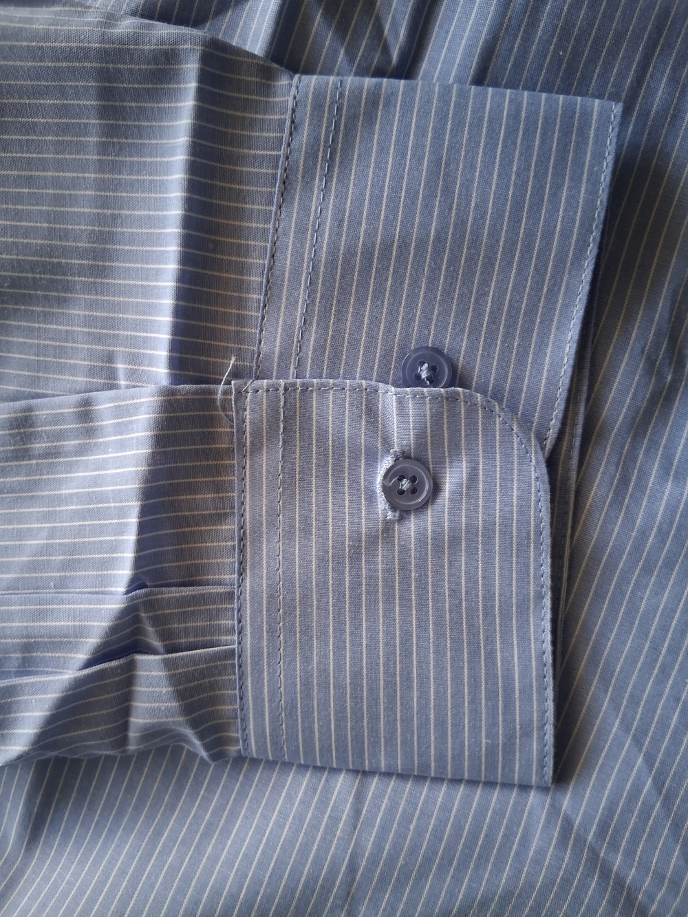Haband Light Blue Striped Men's Dress Shirt - Picture 4 of 4
